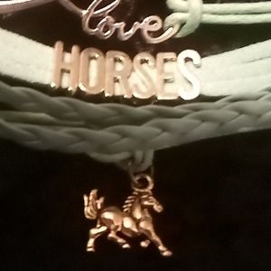 Braided Bracelet with Horse Charm